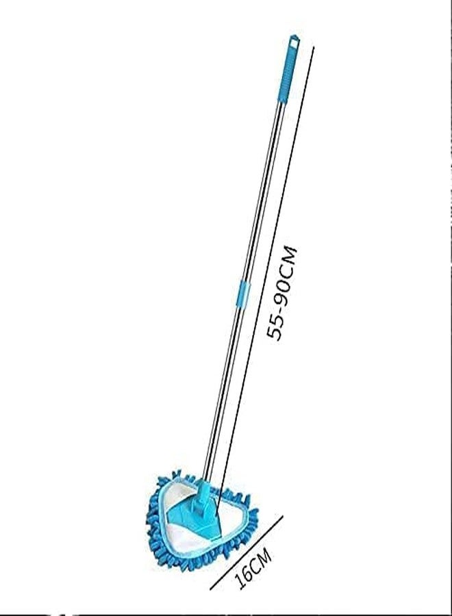 Cyrox ممسحة أرضية مسطحة من الألياف الدقيقة من سيروكس بمقبض طويل، قابلة للطي، قابلة للدوران 180 درجة، ممسحة تنظيف مرنة، ممسحة مثلثة دوارة، سهلة التنظيف، ممسحة تنظيف مثلثة كسولة (قطعة واحدة) - Image 4